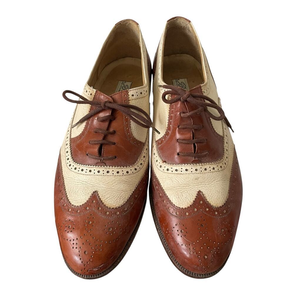 Bragano Men’s Oxford by Cole Haan Two Tone Brown Cream Size 9.5 - Picture 3 of 9